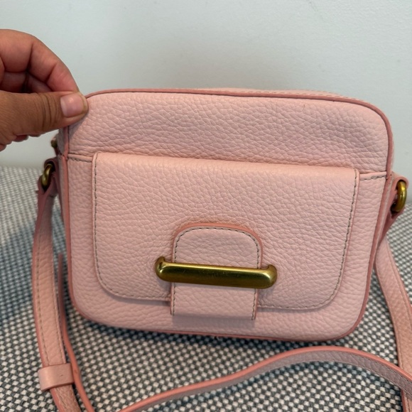 Fossil Pink Pebble Leather Crossbody Bag Purse - Picture 3 of 12